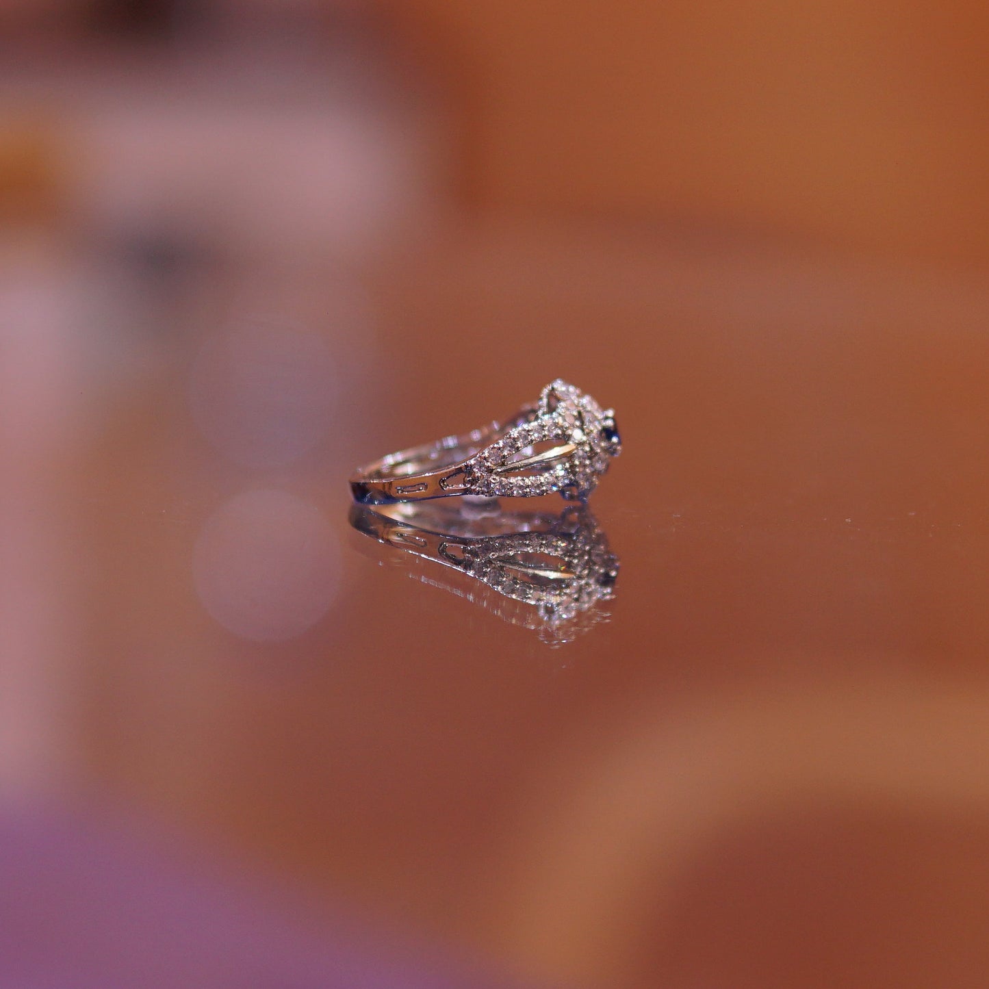 The Azure Marquise Halo – 925 Sterling Silver Sapphire & Split-Shank Statement Ring