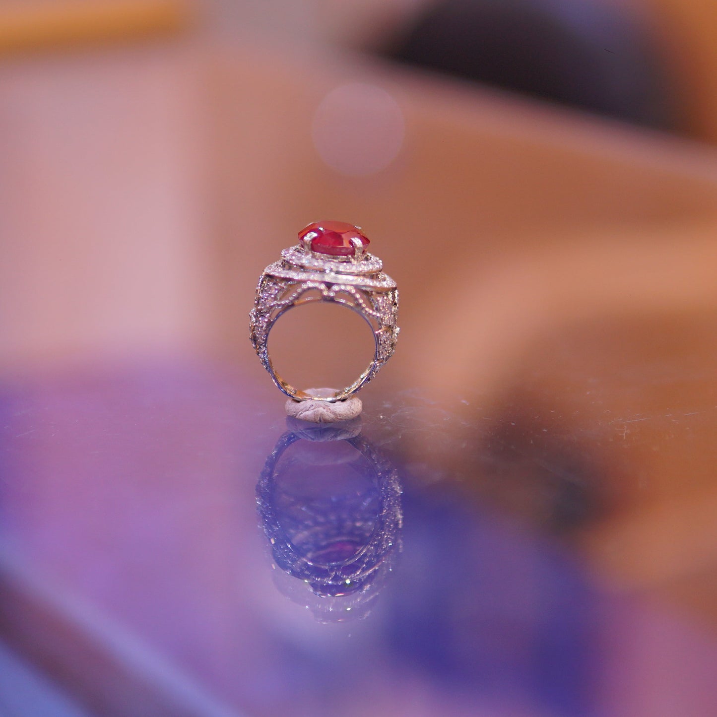 The Crimson Empress – 925 Sterling Silver Grand Oval Ruby Statement Ring