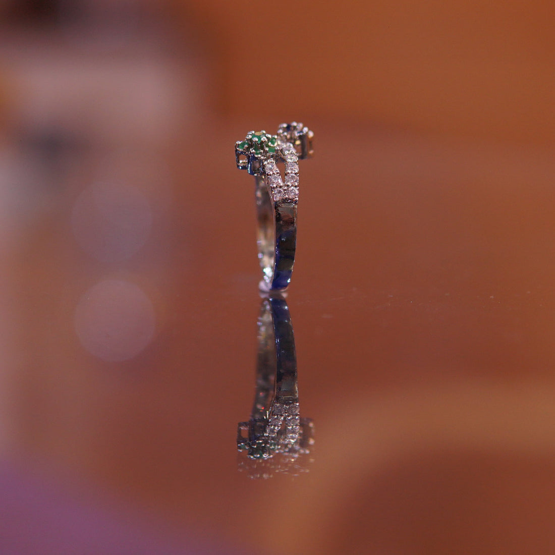 The Enchanted Meadow Bypass – 925 Sterling Silver Multi-Gemstone Floral Wrap Ring