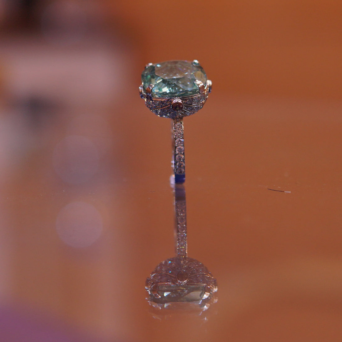 The Aquamarine Majesty – 925 Sterling Silver Grand Cushion Statement Ring