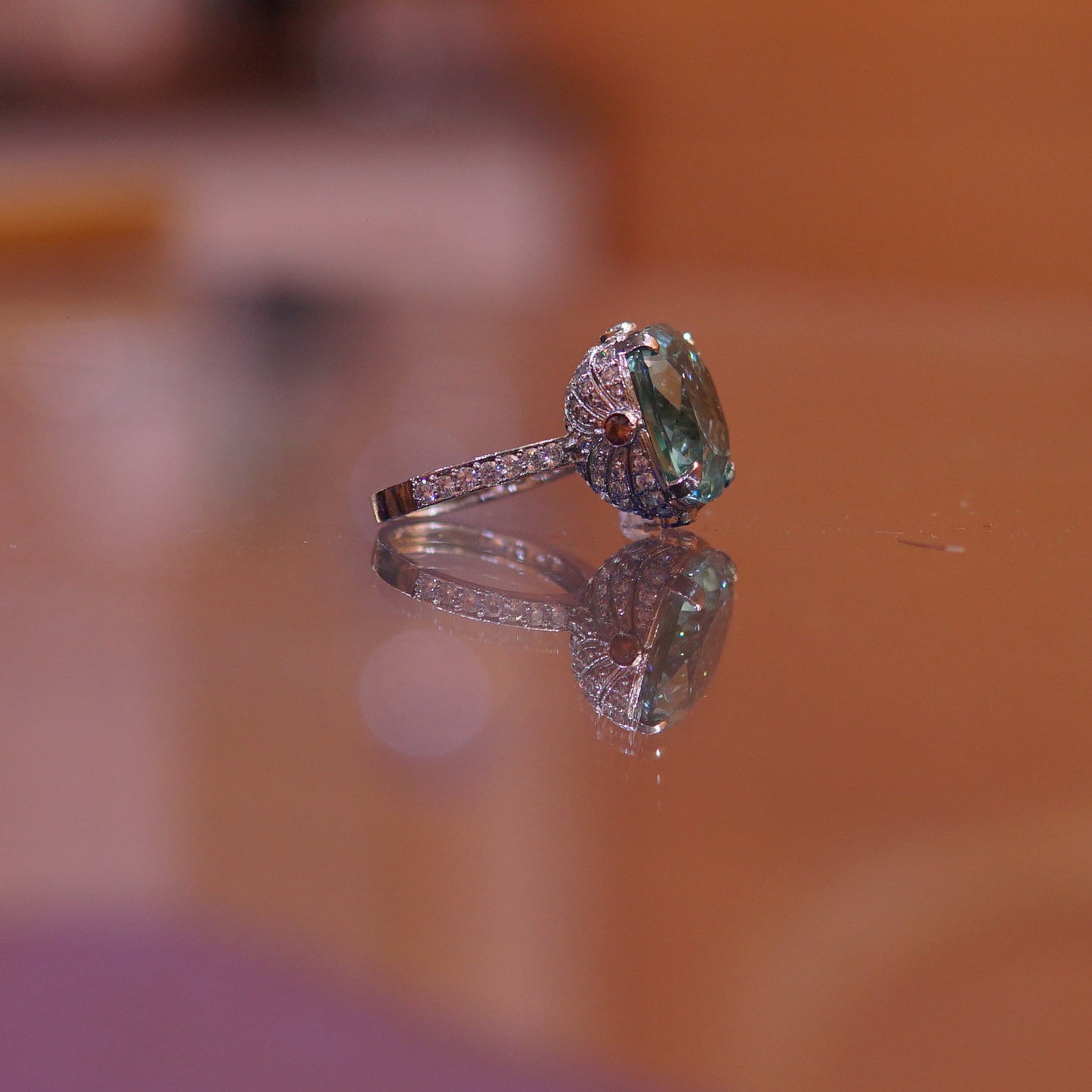 The Aquamarine Majesty – 925 Sterling Silver Grand Cushion Statement Ring