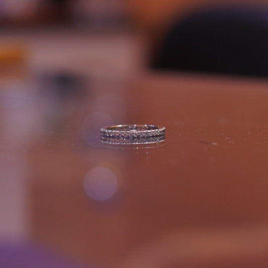 The Celestial Halo Band – 925 Sterling Silver Full Pavé Eternity Ring