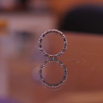 The Lumina Symphony Eternity Band – 925 Sterling Silver Mixed-Cut Ring