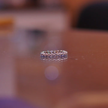The Infinite Sparkle Eternity Band – 925 Sterling Silver Hand-Set Ring
