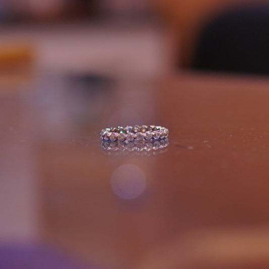 The Infinite Sparkle Eternity Band – 925 Sterling Silver Hand-Set Ring